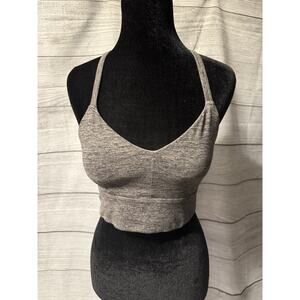 NWOT Joy Lab Womens Strappy Longline Heather Brushed Jersey Sports Bra Size M